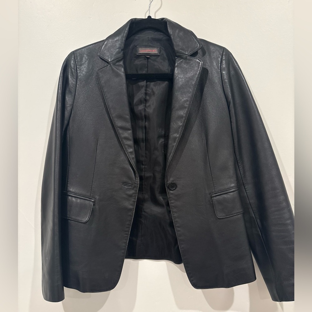 Classic Opart leather blazer jacket coat